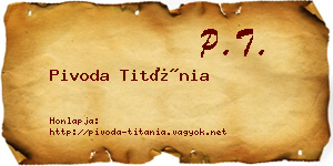 Pivoda Titánia névjegykártya
